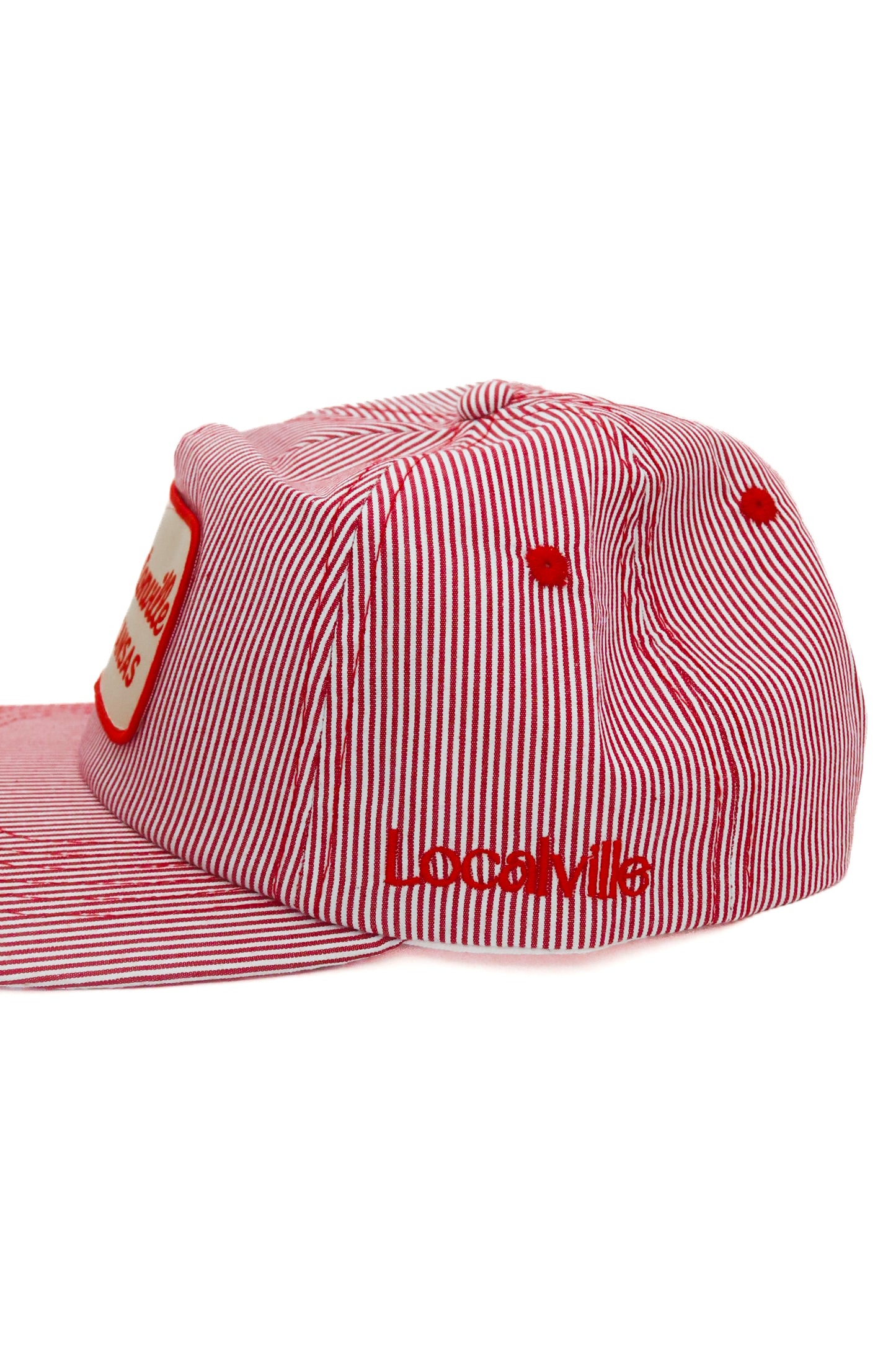 Bentonville, Arkansas Vintage Utility Snapback in Red Pinstripe